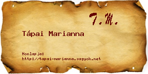 Tápai Marianna névjegykártya
